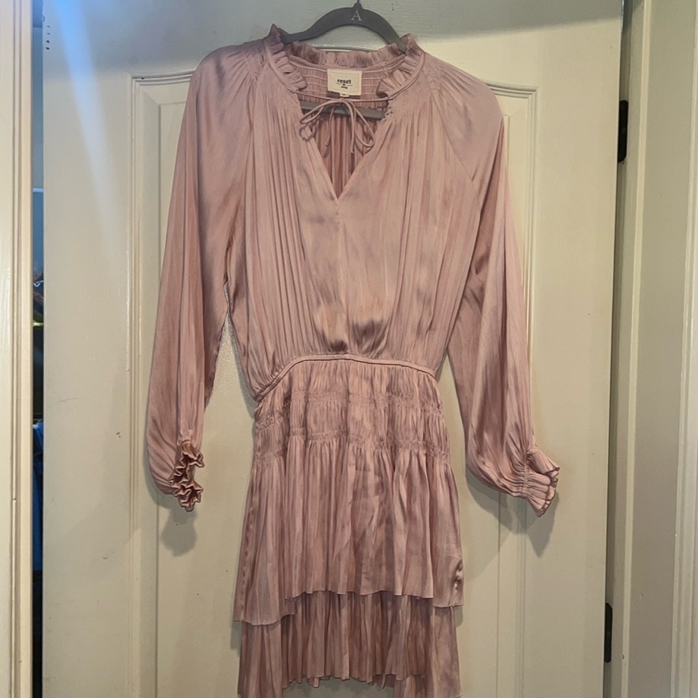 Lana Dress In Romantic Blush With Subtle Bubble Top And Smocking